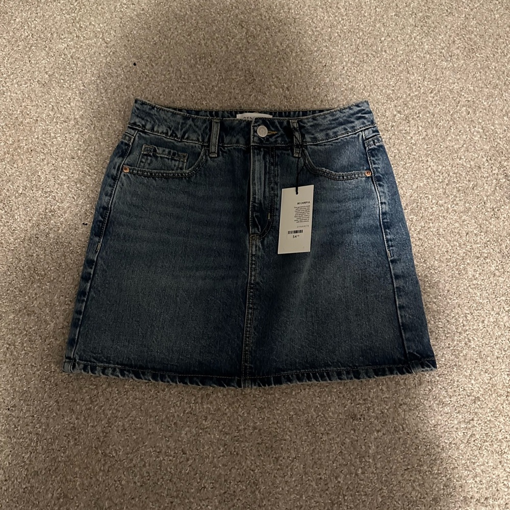 Dynamite Dark Blue Denim A-Line Mini Skirt